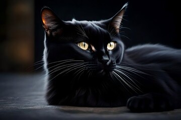 black and white cat portrait