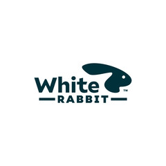 white rabbit simple logo design