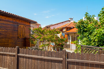 Traditional old houses near the old town of Sozopol, Bulgaria