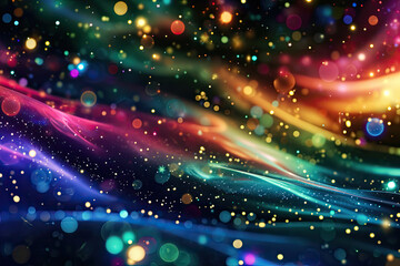 Obraz premium Vibrant Moebius Starscape on Bold Black Background