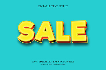 Sale Editable text Effect with  3d vector design
