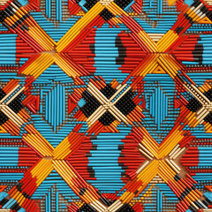 Simple Kenyan Maasai Beaded Tiles  vivid colors symmetrical seamless pattern. Perfect for posters, brochure, coupon , flyer ,ad design, wallpaper or background.