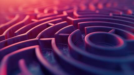 A close up of a circular maze with many different colors, AI