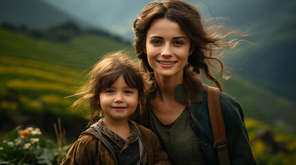 Mountain Bond: Mother and Daughter on a Green Mountain Trip