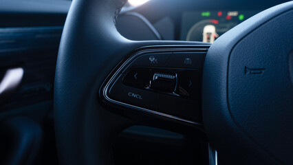 Car steering wheel cruise control switches - Powered by Adobe