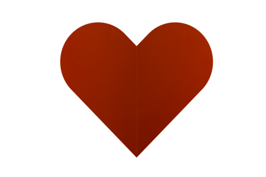 paper heart on a transparent background