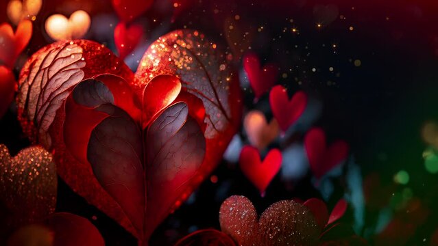 Valentine's background with hearts ,  valetine's day animation , romantic background , love, hearts animation 4K