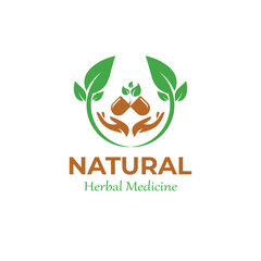 Natural hebal medicine logo design