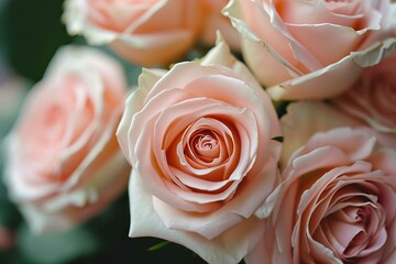 close-up pink roses, pastel colors