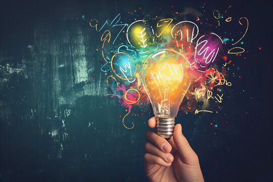 creative idea concept with light bulb
