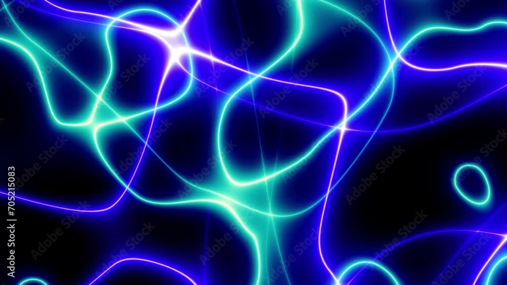 Poster abstract looping 4k video. seamless abstract blue wavy psychedelic background for loop playback. glo