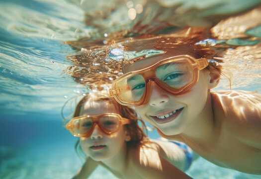 Children delight in playing underwater, diving, and swimming, creating unforgettable moments of joy