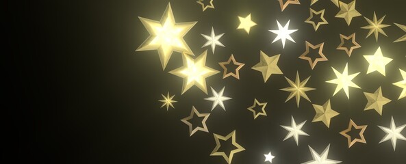 Holiday golden decoration, glitter frame isolated -