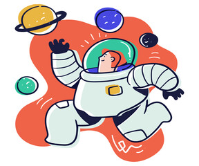 Naklejka premium Navigaton space,explore illustrasion 