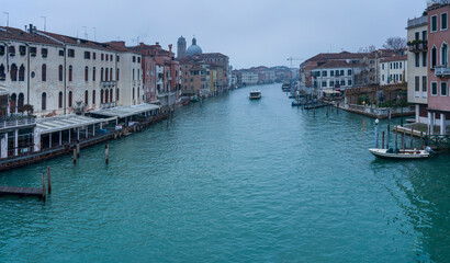 Venezian City shape and the water canals during winter time