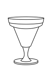 Glass, black and white vector illustration.