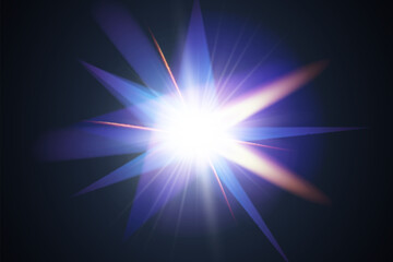 Light star crystal shiny hologram bokeh. Set of transparent color effects.
