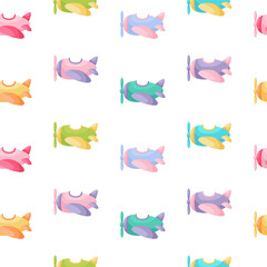 Cute children's seamless pattern with planes. Creative kids texture for fabric, wrapping, textile, wallpaper, apparel. Vector illustration