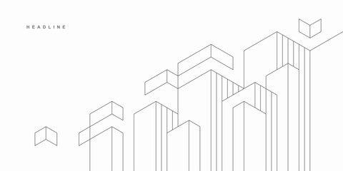 Abstract architectural construction. Geometric technological background.