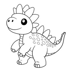Dinosaur line art for coloring book page