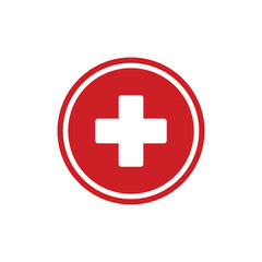 Medical Cross Icon Vector Simple Design