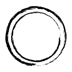 Circle frame border background shape template for decorative grunge doodle element for design illustration
