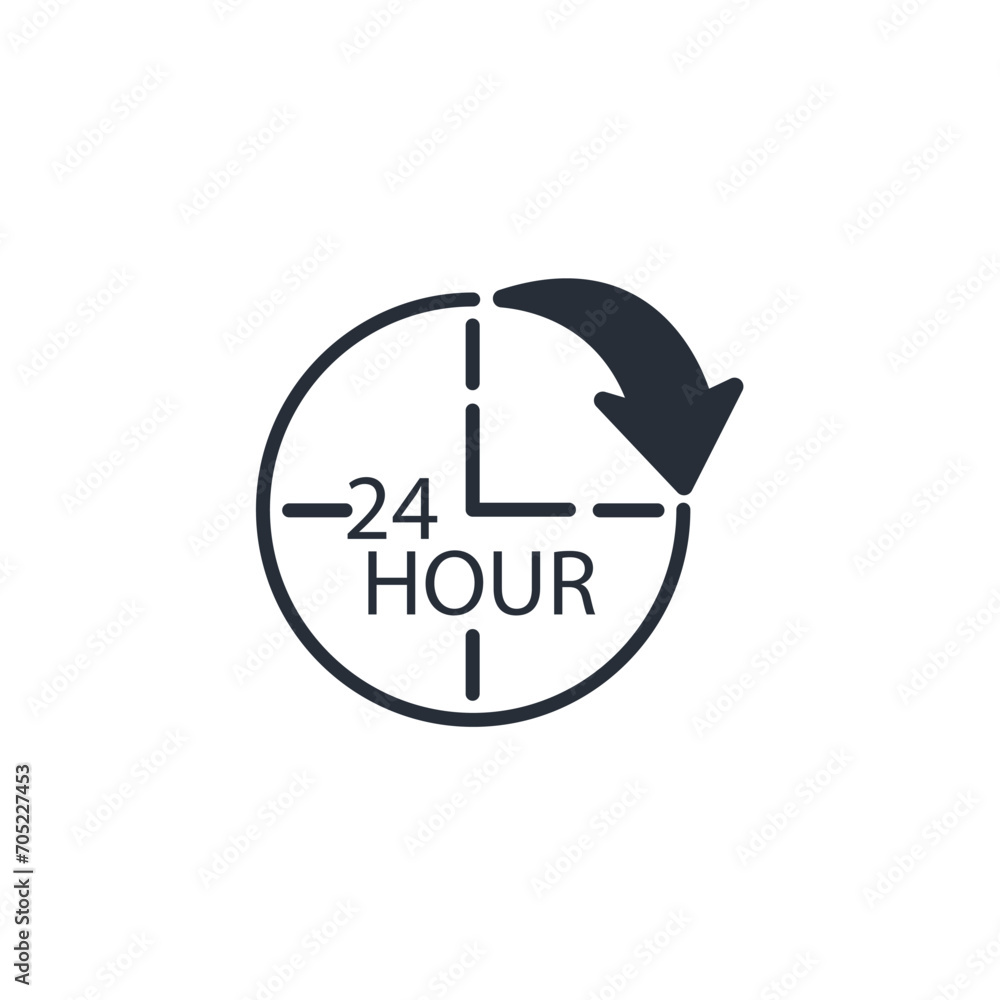 Poster 24 hours icon. vector.editable stroke.linear style sign for use web design,logo.symbol illustration.