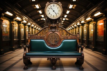 Historical subway station: classic architecture, ornaments and nostalgia., generative IA - obrazy, fototapety, plakaty