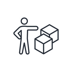 box delivery icon. vector.Editable stroke.linear style sign for use web design,logo.Symbol illustration.