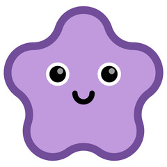 Smile star shape cartoon. Vector illustration.