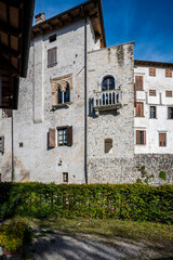 Fototapeta na wymiar Architecture and art in the ancient fortified village of Valvasone