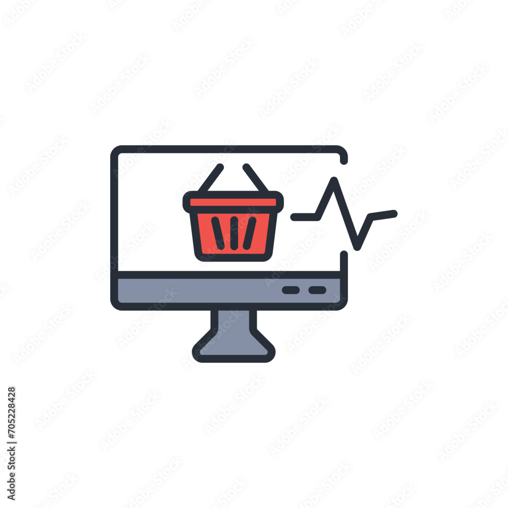 Poster e commerce website icon. vector.editable stroke.linear style sign for use web design,logo.symbol ill
