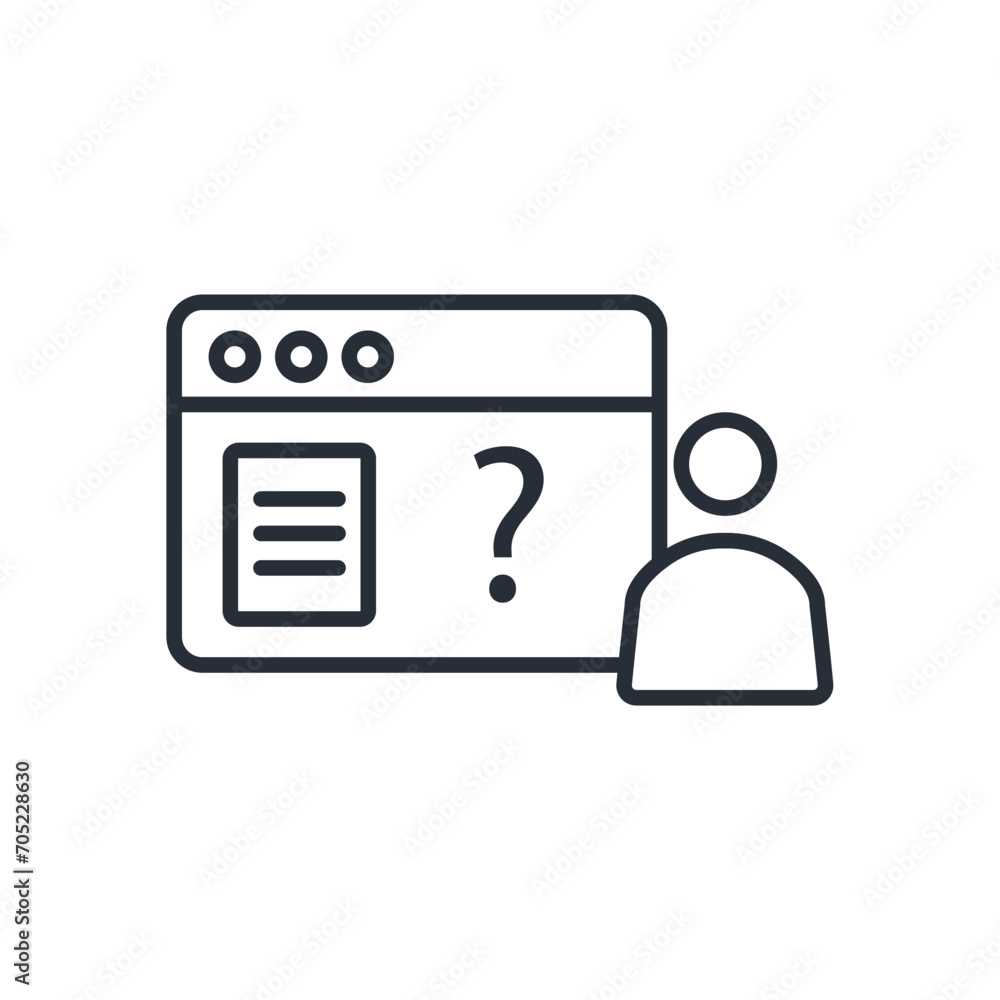 Poster faq icon. vector.editable stroke.linear style sign for use web design,logo.symbol illustration.