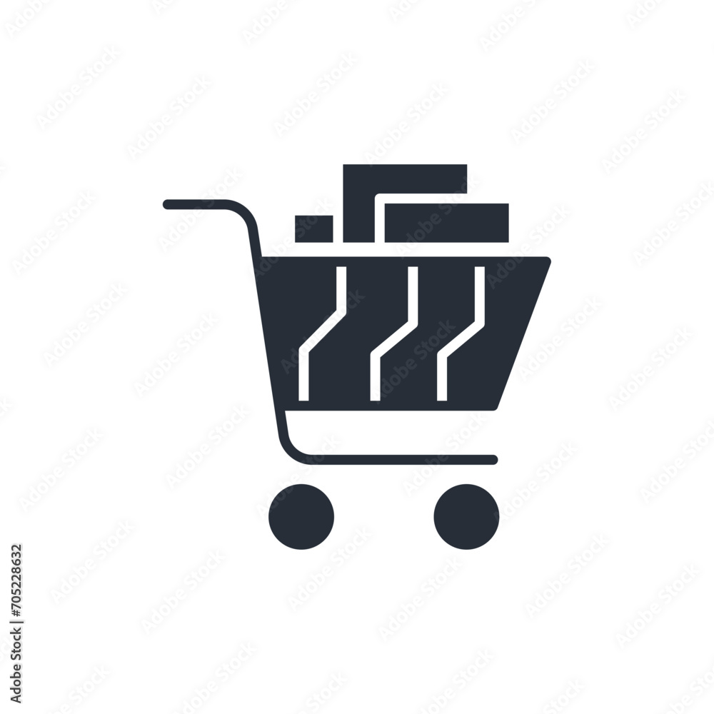 Poster empty cart icon. vector.editable stroke.linear style sign for use web design,logo.symbol illustratio