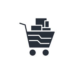 full cart icon. vector.Editable stroke.linear style sign for use web design,logo.Symbol illustration.