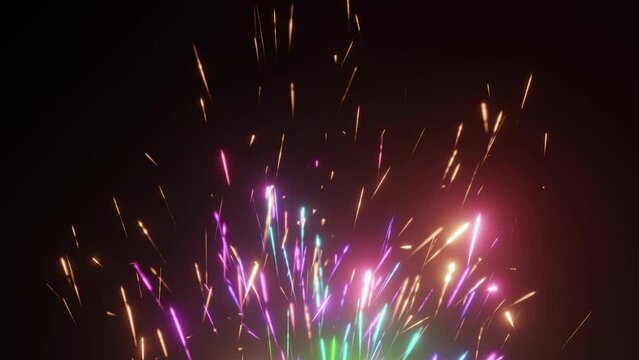 wild spr&uuml;hende bunte Funken, Feuerwerk, Funkenregen, Inferno, Silvester, pyrotechnik, Neujahr, Brand, hei&szlig;