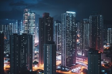 Night view of Hong Kong City