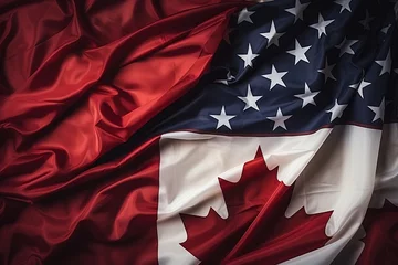 Foto op Plexiglas US and Canadian flags © duyina1990