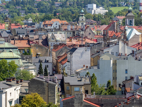 Cieszyn, Poland, panorama of the old town