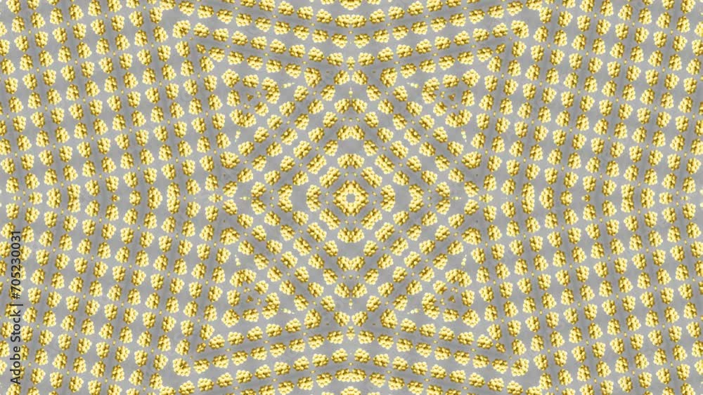 Poster abstract yellow geometric seamless pattern background. abstract stripes kaleidoscope loop. fast psyc