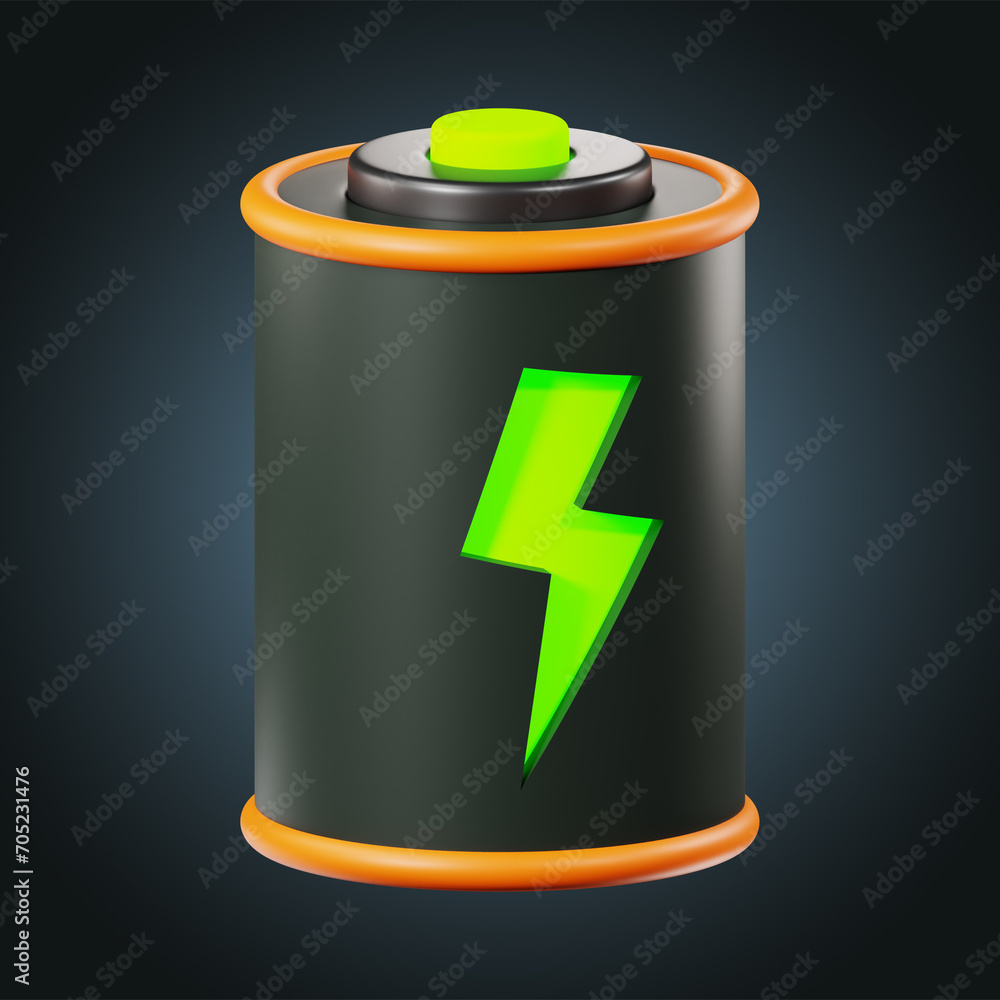 Canvas Prints Premium full battery technology icon 3d rendering on isolated background