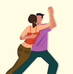 International Dance Day illustrative banner with different dance moves against background.
