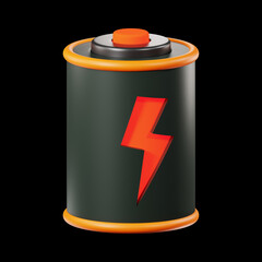 Premium low battery technology icon 3d rendering on isolated background