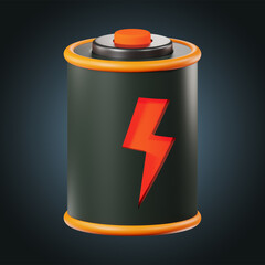 Premium low battery technology icon 3d rendering on isolated background