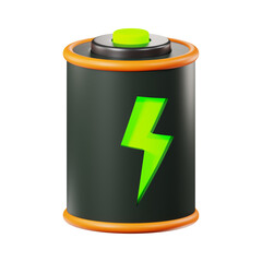 Premium full battery technology icon 3d rendering on isolated background
