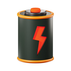 Premium low battery technology icon 3d rendering on isolated background