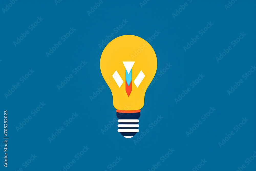 Aufkleber illustration of a light bulb symbolizing innovation and a way out of a situation. a conceptual stock