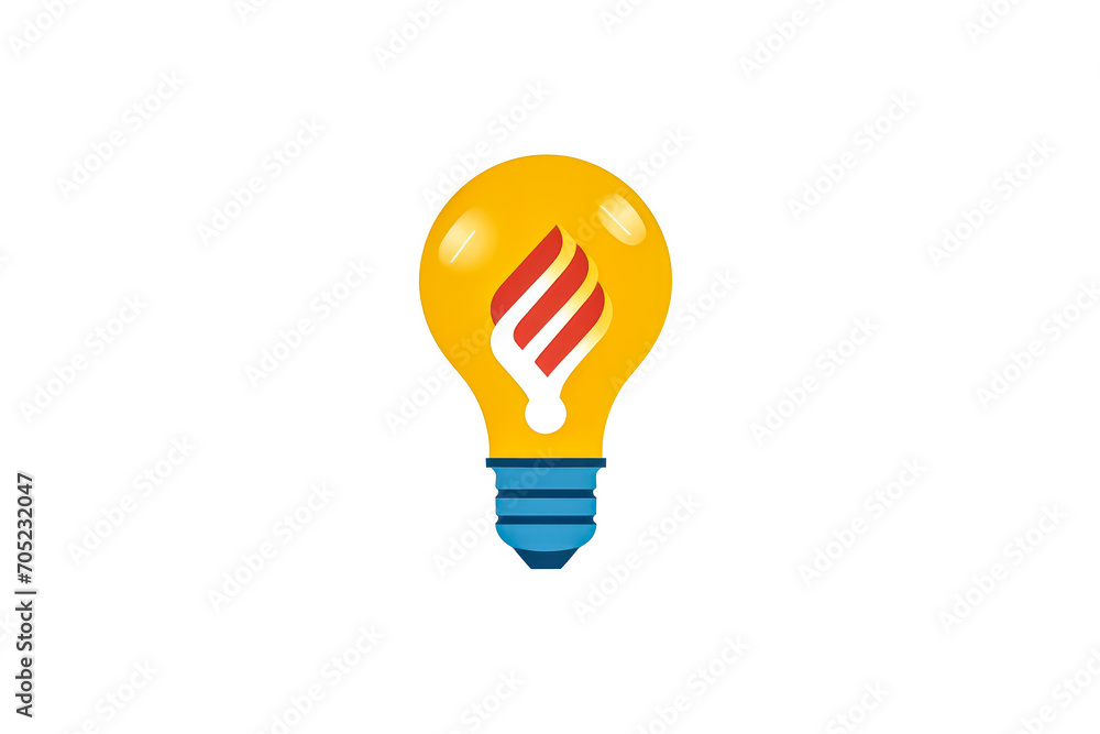 Sticker illustration of a light bulb symbolizing innovation and a way out of a situation. a conceptual stock