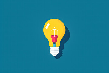 Illustration of a light bulb symbolizing innovation and a way out of a situation. A conceptual stock image sparking creativity
