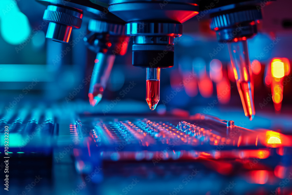 Poster pcr machine amplifying a specific dna fragment